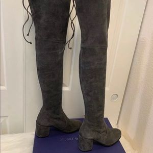 Stuart Weitzman - Gray Over The Knee Tieland Boots
